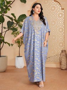 Ethnic Clothing Plus Size 4XL Embroidery Print Kaftan Women Muslim Maxi Dress Dubai Abaya Turkey Caftan Marocain Gown Eid Djellaba Vestidos