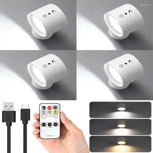 Vägglampor LED Light Double Head Bedroom Lamp Touch Control Trådlös USB -laddning Portable Night Room Writing Reading Reading