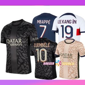 23/24 Paris Maillot Mbappe Soccer Maglie 2023 2024 MAGLIA LEE KANG IN CASA TERZA TERZA 3 ° Quarta quarta camicia da calcio Hakimi Vitinha Kolo Muani O.Dembele G.Ramos