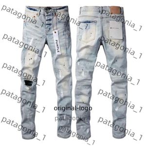 Purple Jeans Men's Jeans Designer Purple Brand Mens мужчина светло -голубые фиолетовые джинсы High Street Denim Paint Patter