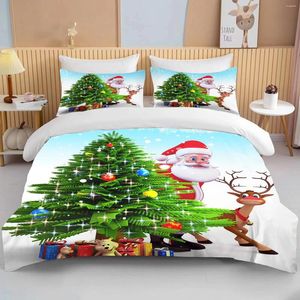 Bedding Sets Christmas Toupet Capa Single Twin for Boy Girl Cartoon Snowman Snowman Papai Noel