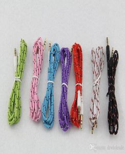 35mm Male to Male Stereo Audio AUX Cable Braided Woven Fabric wire Auxiliary Cords Jack Audio Cable for iPhone7 6 MP3 Samsung1908855