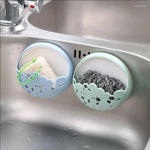 Kitchen Storage Plastic Sponge Steel Wool Drainage Rack Sink Bracket Wall-mounted Bathroom Racks Home Organizer