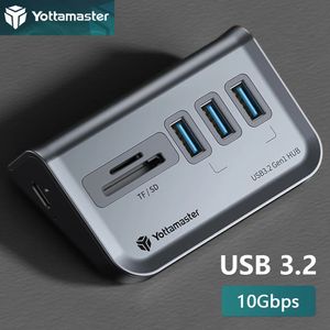 Yottamaster Multi -Port Splitter USB A Docting Station Type C Несколько 4 -слот -подключаемого конюза разъек для вытянутого дока для ПК ноутбук 240418