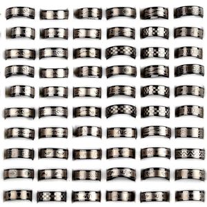 Cluster Rings Pinksee Fashion 20st/Lots Mens Womens rostfritt stål smycken band ring för presentparty grossist slumpmässigt storlek 17-21mm