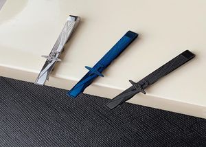 M03 Designer Tie Clip Titanium Steel Metal Fashion Steels Ties Pins Fibbia bar con Box6073130