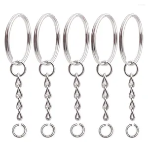 Chaveiros 20pcs anéis de cadeia -chave de metal chaveiro em branco com anel de salto para pingentes titulares de keyfob diy jóias fazendo acessórios de artesanato