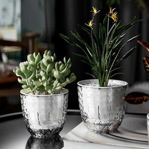 Piantatrici vaso auto irrigazione a fiori di fiori automatico Assorbimento di fiori trasparente strato trasparente a doppio strato di plastica succulenta pentola decorativa