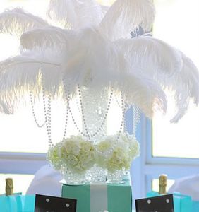 Hela 100 st 1618 tum ren vit strutsfjäderplommor för bröllop centerpiece dekoraction costume dekor leverans9070281