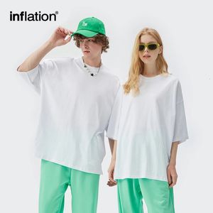 Inflation Summer Short Sleeve Tees Unisex Casual Plain T-shirts 100% Cotton Overdized Tees Men mode Hip Hop T-shirts 0057S21 240429
