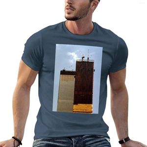 Tampo masculino Tops de julho de 1971 Construção The Twin Towers T-shirt Funny Tam camise