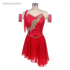 Stage Use Red Professional Ballet Dance Costume de meninas adultas vestido de bailarina personalizado com 2 fileiras de olhos nas costas