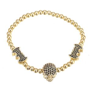 Charm Bracelets Fashion Luxury Gold Bead Chain Bangle For Women Personality DIY Design Skull PendanHandmade Necklace Jewelry8528571