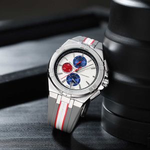 Titta på Watches AAA Waterproof and Fashionable Mens Watch Six Pin Multifunktionell kalender Casual Three Eye Timing Quartz Watch