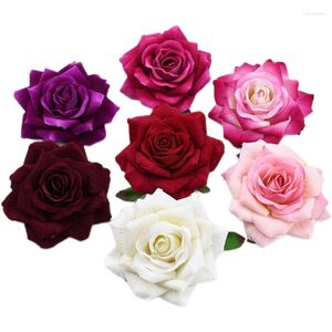 Decorative Flowers Silk High Quality Artificial Rose Wall Wreath Home Garden Wedding Bridal Bouquet S Accessories Diy Scrapbooking