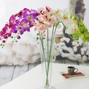 Dekorativa blommor konstgjorda siden phalaenopsis simulering blommor blommor arrangemang falska växt heminredning diy hantverk