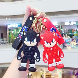 Decompression Sonic Boy Small Pendant Cartoon Cute Couple Car Circle Chain Bookbag Hanging Decoration Creative Cute Key