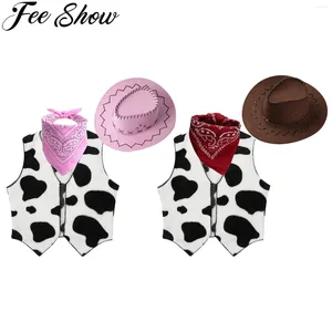 Kläder sätter barn barn cowboy cowgirl kostym set halloween födelsedagsfest karneval festivaler cosplay roll spela fancy klänning