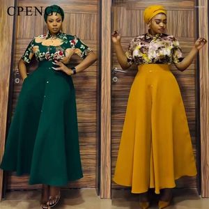 Etnisk kläder lyx 3 stycken afrikansk kvinnlig kalkonklänning 2024 muslimska kyrkkläder med hijab plus storlek sommarlov och kjoluppsättning