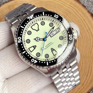 Armbanduhr Tandorio 20atm 41 mm NH36A Beige Dial Bewegung Automatische Uhr für Männer Funktion wasserdichtes Saphirglas