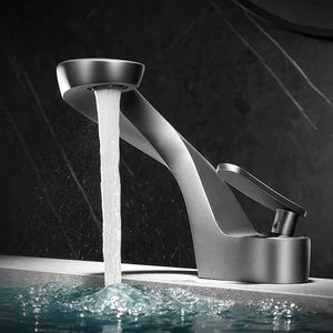 Bathroom Sink Faucets New Design Bath Basin Faucet Cold and Hot Waterfall Sink Tap Contemporary Chrome Brass Bathroom Deck Mounted Mixer Taps