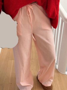 Women's Pants Women Stripe Print Pajamas Trousers Comfy Casual Drawstring Elastic Waist Nightwear Lounge Bottoms