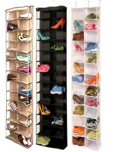 Hushåll Användbar 26 Pocket Shoe Rack Storage Organizer Hållare Folding Door Closet Hanging Space Saver med 3 Color4294461