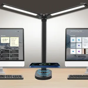 Table Lamps Lightess LED Desk Lamp With Charger Adjustable Foldable Swing Arm Dimmable Eye-Caring Touch Control Light For Work Study