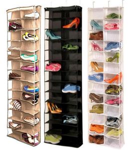 Household Useful 26 Pocket Shoe Rack Storage Organizer Holder Folding Door Closet Hanging Space Saver with 3 Color1760993