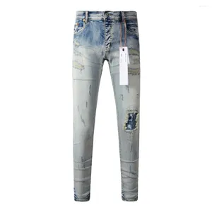 Frauenhose Purpur Roca Marke Jeans Mode hochwertige Straße Blue Patch Reparatur Low-Rise Skinny Denim 28-40 Größe