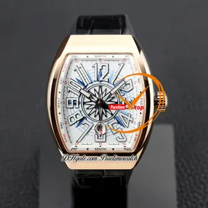 Vanguard Yachting V45 Automatyczna męska zegarek Rose Gold White Dial Arabic Liczba