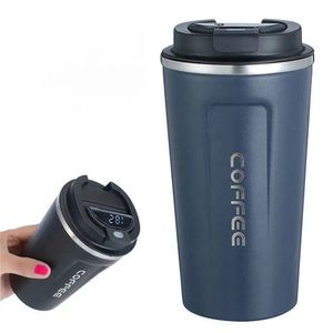 Rostfritt stål Smart Coffee Tumbler Thermos Cup med intelligent temperatur Display Portable Travel Mug 380 ml 510 ml 240422