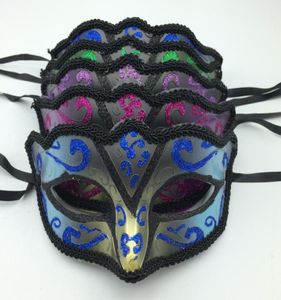 Masquerade Party Masks Hand Drawing Halloween Mask Mardi Gras Costume Venetian Half Face party mask Christmas favor EMS 3095180