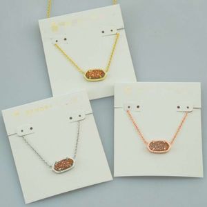 Designerin Kendrascott Halskette für Frauen Juwely -Tinten Einfache ovale Champagnerkristallzähne Kurz Halskette Neckkettenkragen Kette