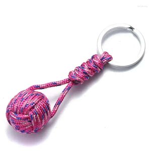 Woven Gadgets 2024 Outdoor Parachute Rope Ball Keychain Paracord Lanyard Key Ring Monkey Fist Chains Outdoors Survival Tool Jewelry s