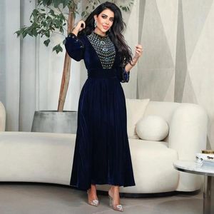 Etnik Kıyafet Müslüman Dubai Corduroy Yemeği Akşam Elbisesi Kadınlar İçin Abayas Elmas Jalabia Femme Kaftan Türkiye İslam Kaftan Maroca