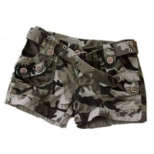 Женские летние камуфляжные шорты повседневная военная застежка -молния Pantaloon Womens Plus Size 4xl Cotton Slim Fit Mini Shorts 240429