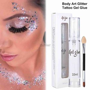 Body Glitter 10 ml Glitzer Körperkleber Lidschattengel für Augengesicht Körperpulver Schimmer Tätowierter Tattoo Set Dauerprimerkleber D240503