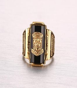 High quality Men039s Rock Punk Ring Gold color Large Red CZ Stone Ring Jewelry 1973 Lion Head Party Rings For Men4464484