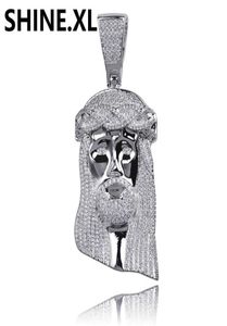 18K Gold Bated Black Jesus Cristo Pingente de pingente Iced Out Zircon Mens Hip Hop Jóias Bling Party Gift7662492