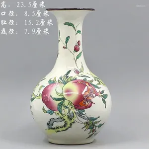 Vasos Qianlong abriu a boca e sorriu para apreciar a porcelana antiga em móveis para casa.Vaso de cerâmica Jingdezhen