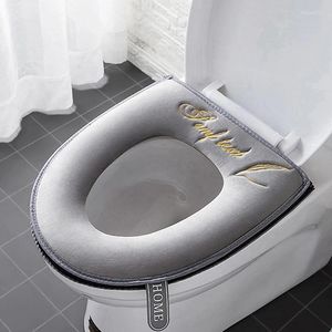 Toilet Seat Covers Universal Cover Winter Warm Soft WC Mat Bathroom Washable Removable Zipper With Flip LidHandle Waterproof Household