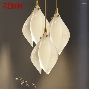 Żyrandole Ronin luksus żyrandol nowoczesne oświetlenie LED kreatywne ceramika magnolia dekoracja płatków do życia w jadalni sypialnia