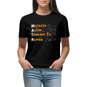 Błędy kobiet po polo pozwalają na myślenie na nauczyciela matematyki T-shirt T-shirt Kobieta Hippie Obrania Trening T koszule dla kobiet