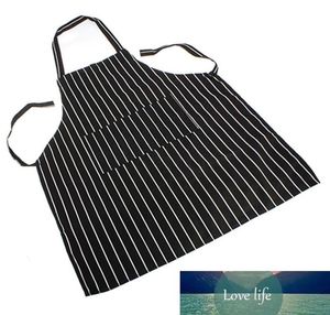 Durable Adjustable Adult Black Stripe Bib Apron With 2 Pockets Chef Waiter Kitchen Cook Household Cleaning Supplies Accessories2640836