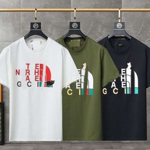 Tasarımcı Lüks North ortaklaşa Gu Klasik İlkbahar/Yaz Trendi Kısa kollu T-Shirt Yeni Moda Marka Yavru Kedi Mektup Baskı Yuvarlak Boyun Konforu Erkekler ve Kadınlar