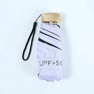 Novo 2024 Ultra-Light 50% de guarda-chuvas ensolaradas guarda-chuvas dobráveis Mini Pocket Guardelas Creative Vinyl Sun Protection Sun Umbrella Pocket-
