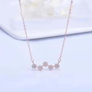 Pendants Necklace Niche Designs Pure Silver Color Star Female Delicate Pentagram COLLARBONE CATHE ACCESTORI