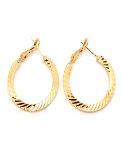 Moda 14 K Fine Gold GF Brincos de argola para mulheres elegantes círculos redondos de círculo de metal Vintage Jóias Presente1325368