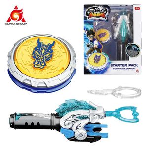 4D Beyblades Infinity Nado 6 Starter Pack Fury Wave Dragon Metal Ring Tip Gyro Spinning Top med monsterikonsladdar Launcher Anime Childrens Toys Q240430